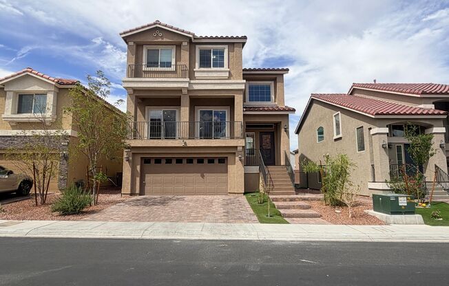 newer3-story home in southwest with Solar panel and EV car charger