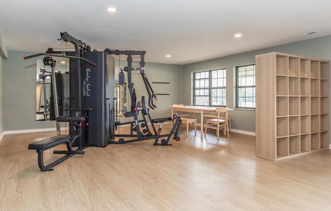 a room with a wooden floor