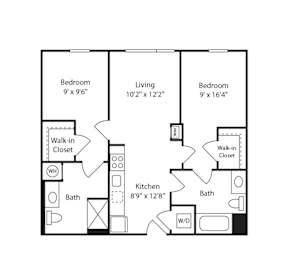 2 beds, 2 baths, 814 sqft, $4,834