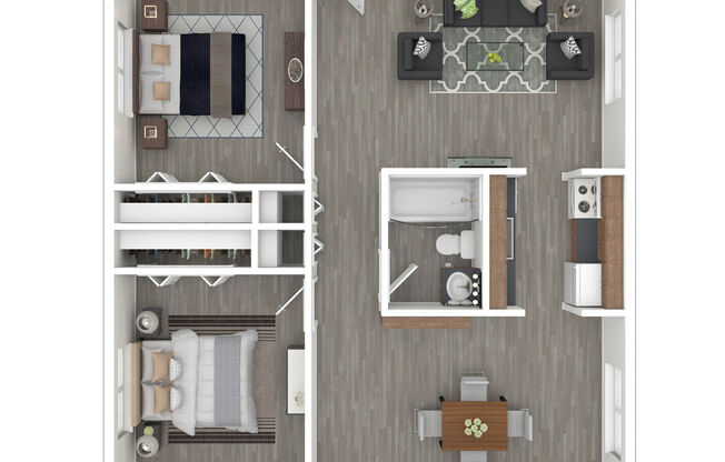 2 beds, 1 bath, 950 sqft, $1,318