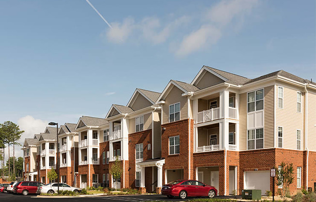 Apartment buildings and parking lot