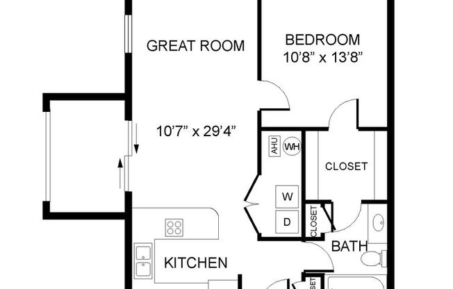 1 bed, 1 bath, 600 sqft, $942, Unit 1901 8B