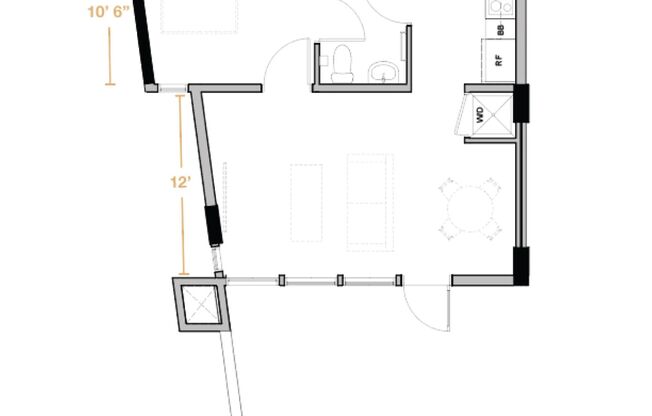 1 bed, 1 bath, 582 sqft, $3,195, Unit 302