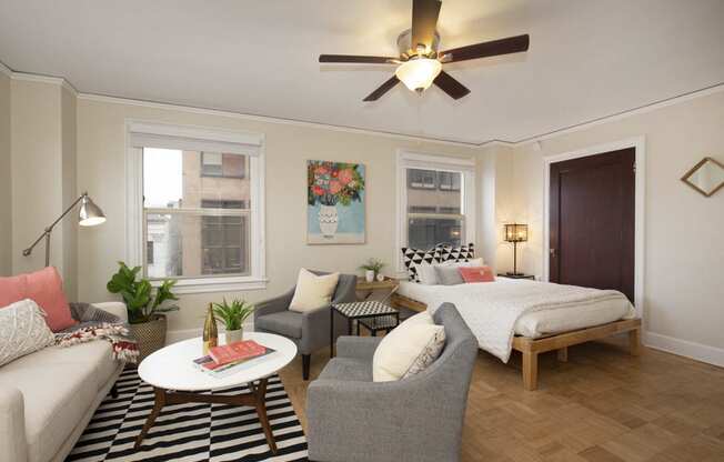 Living Room at Malloy Apartment Homes, Washington, 98105