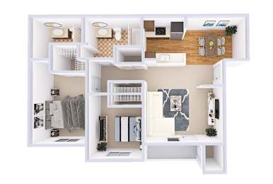 2 beds, 2 baths, 994 sqft, $1,629