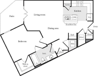 1 bed, 1 bath, 763 sqft, $1,500