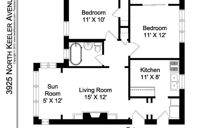 2 beds, 1 bath, 845 sqft, $1,735, Unit 3925-3E