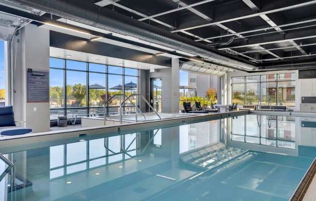 Harbor Sky Pool and Hot Tub with Lounge Chairs and Views