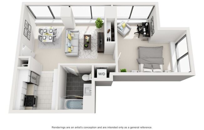 1 bed, 1 bath, 693 sqft, $1,945