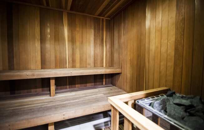 Sauna at Westwood Riviera Apartments, Los Angeles