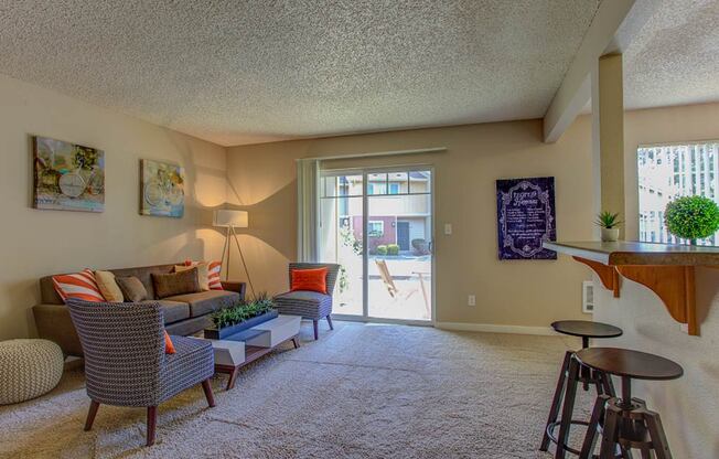 Carpeted Living Room at Commons at Timber Creek, Portland, Oregon