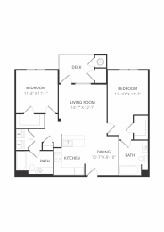 2 beds, 2 baths, 1,134 sqft, $2,775