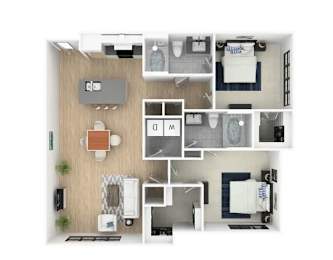 2 beds, 2 baths, 1,169 sqft, $1,993