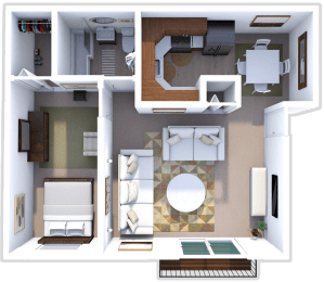 1 bed, 1 bath, 700 sqft, $779