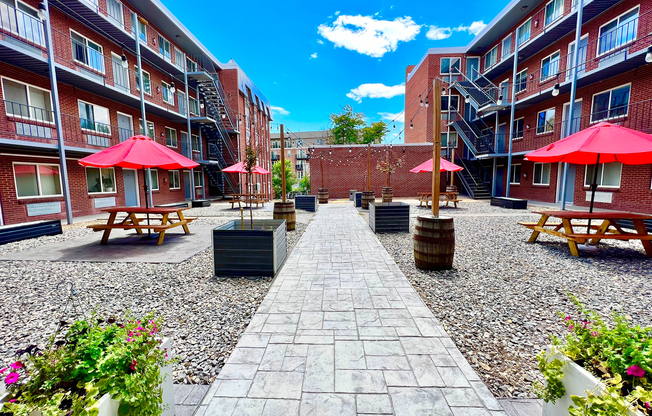 Experience tranquility in this beautifully landscaped courtyard, perfect for relaxation and community gatherings.