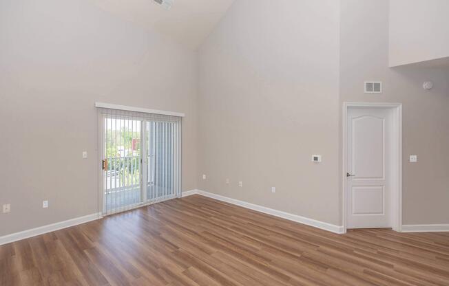a room with a wood floor