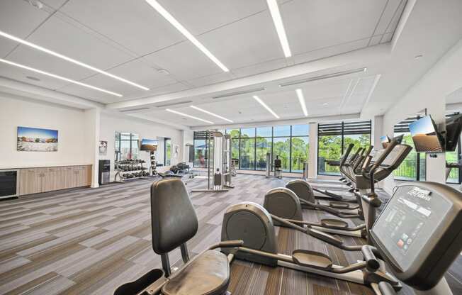 Bright and spacious fitness center