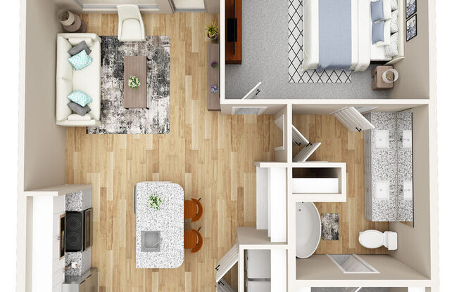 1 bed, 1 bath, 812 sqft, $1,595