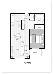 1 bed, 1 bath, 551 sqft, $2,048