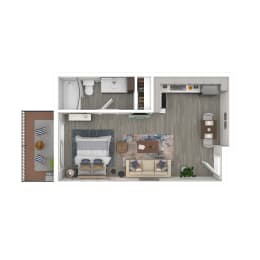 Studio, 1 bath, 378 sqft, $1,475