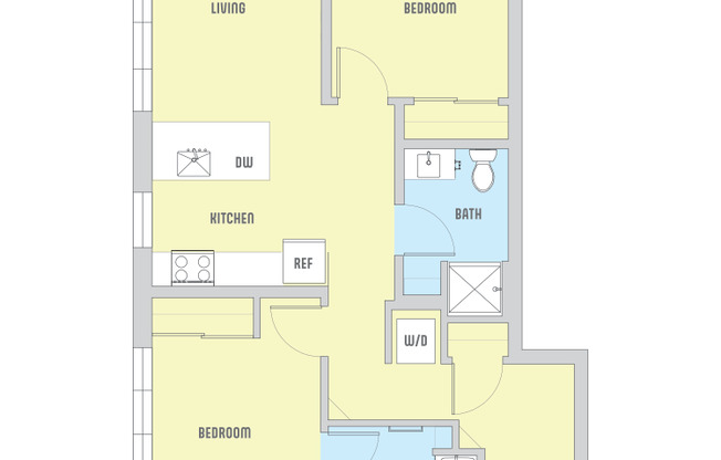 2 beds, 2 baths, 873 sqft, $2,321