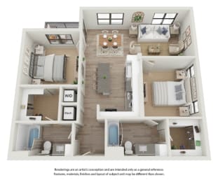 2 beds, 2 baths, 1,062 sqft, $1,909