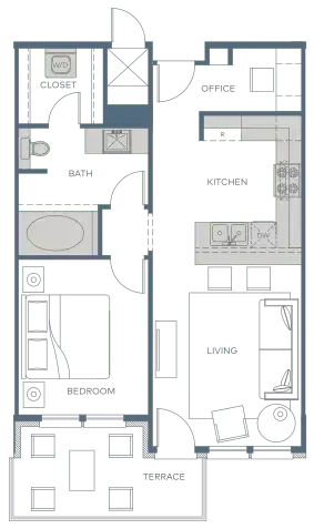1 bed, 1 bath, 786 sqft, $1,525