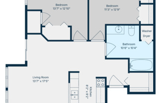 2 beds, 1 bath, 856 sqft, $1,700, Unit 302