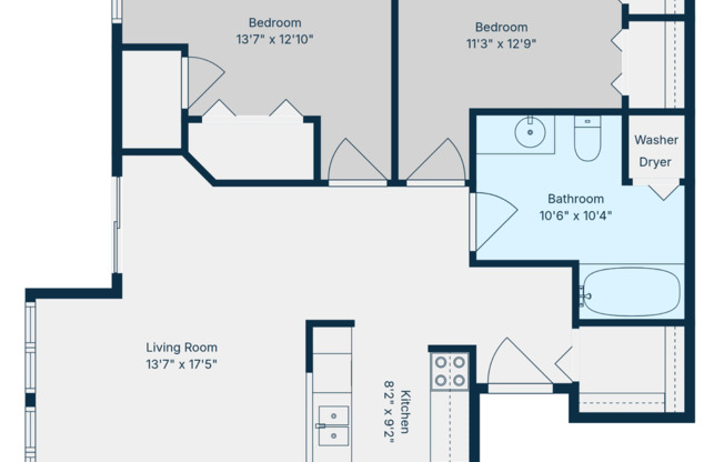 2 beds, 1 bath, 856 sqft, $1,700, Unit 302