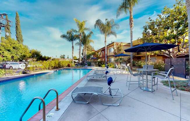 Poolside Relaxing Area at The Marquee Apartments, California, 91605
