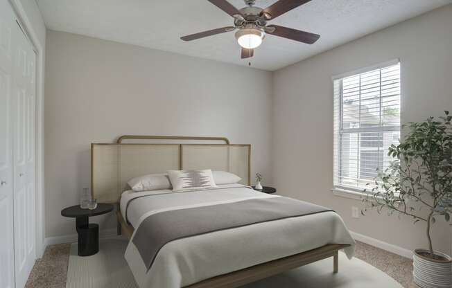 Place at Midway Douglasville GA apartments photo of  bedroom with ceiling fan