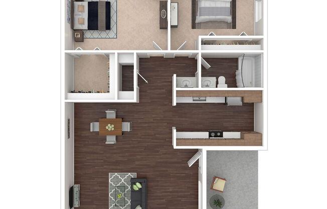 2 beds, 1 bath, 880 sqft, $1,363
