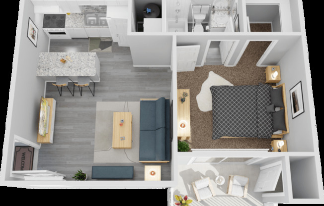 1 bed, 1 bath, 596 sqft, $1,035