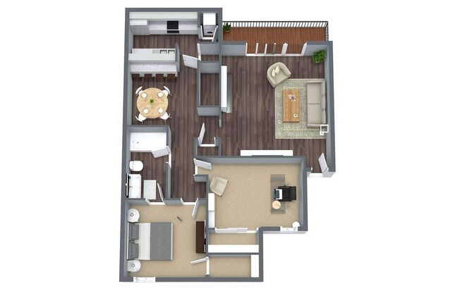 2 beds, 1 bath, 860 sqft, $1,050