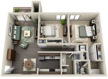 2 beds, 2 baths, 1,013 sqft, $1,717