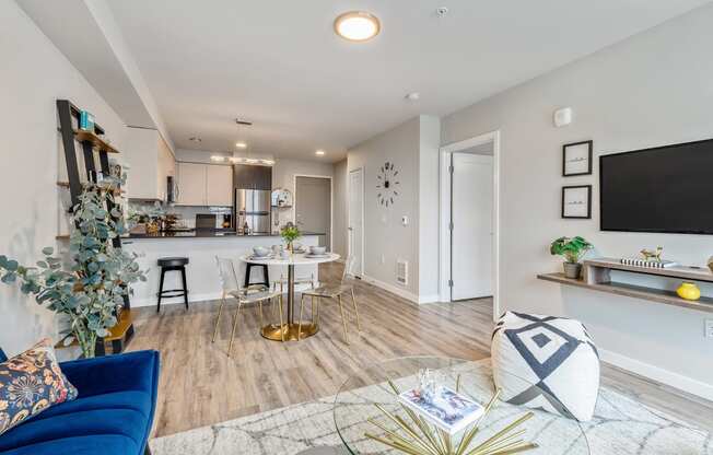 Geo Apartments Model Living Room and Dining Room