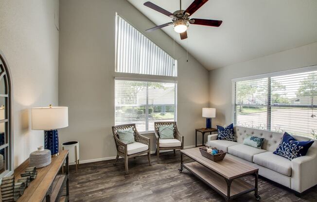 living room space in our pearland texas apartment community