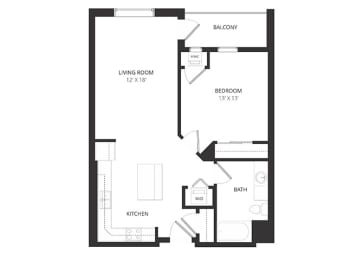 1 bed, 1 bath, 752 sqft, $1,500