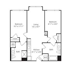 2 beds, 2 baths, 927 sqft, $4,652