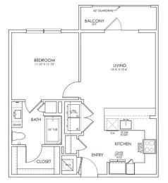1 bed, 1 bath, 684 sqft, $1,189