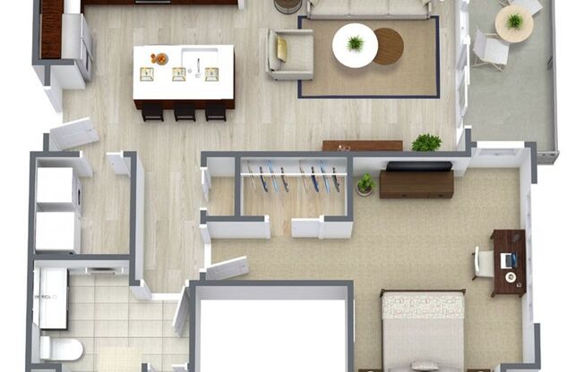 1 bed, 1 bath, 847 sqft, $1,895, Unit 213W