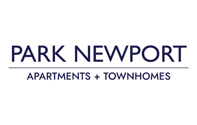 A logo for Park Newport apartments and townhomes.