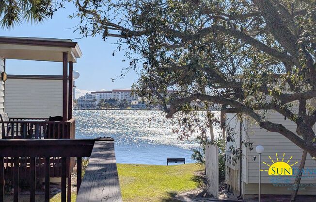 Expansive waterfront covered patio off this fully renovated Fort Walton Condo!