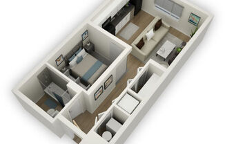 Studio, 1 bath, 440 sqft, $1,240