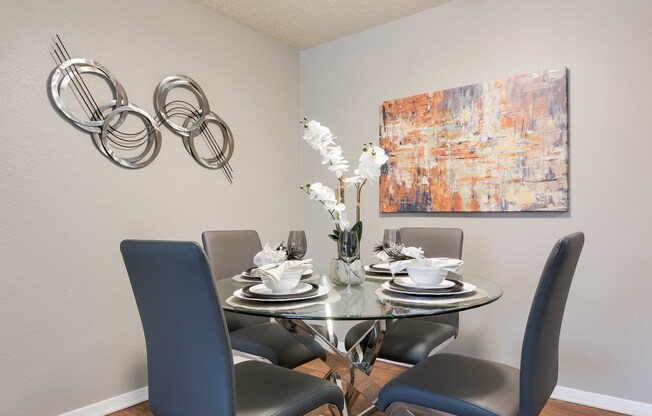 Model Unit Dining Room at Stone Canyon Apartments in Shreveport, LA