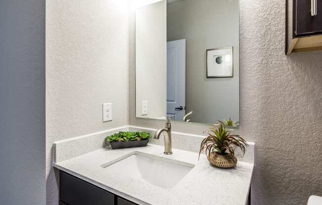 Second bathroom with wood-style flooring and standing tub/shower