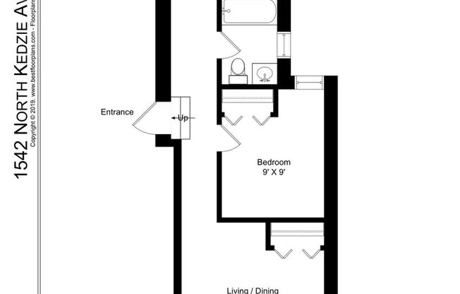 1 bed, 1 bath, 579 sqft, $1,450, Unit 1542-GO