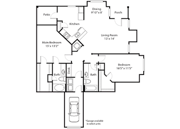 2 beds, 2 baths, 1,266 sqft, $1,579