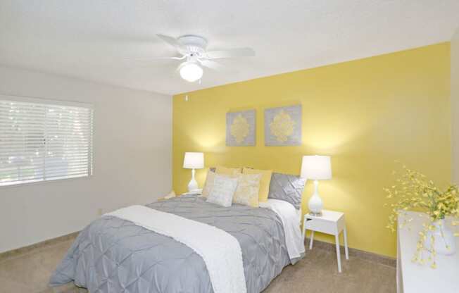 a bedroom with a bed and a ceiling fan at Granite Bay, Phoenix, Arizona, 85023