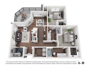 2 beds, 2 baths, 1,125 sqft, $1,646